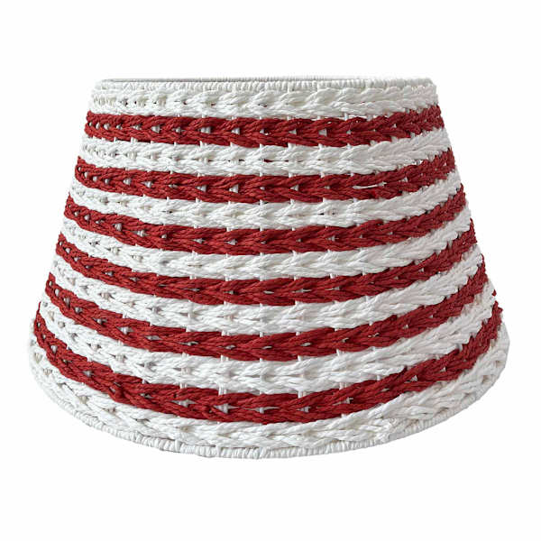 Red & White Paper Rope Tree Collar, 15"