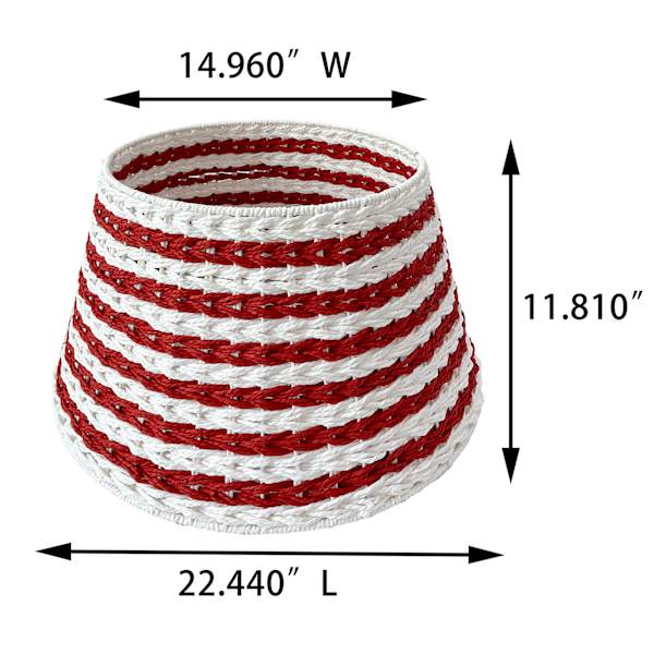 Red & White Paper Rope Tree Collar, 15"