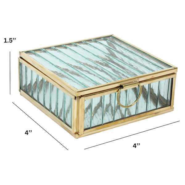 Small Gold and Glass Box Small, 4x4