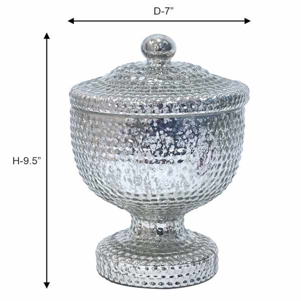 Silver Mercury Glass Jar, 9.5"