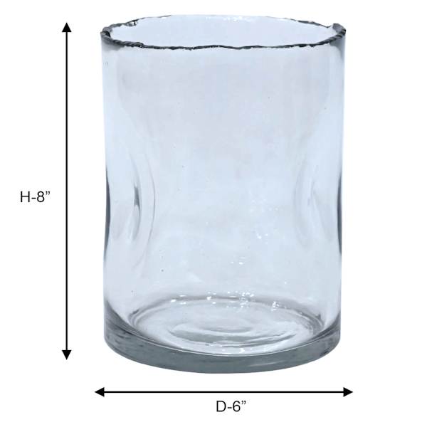 Clear Glass Hurricane Candle Holder, 8"