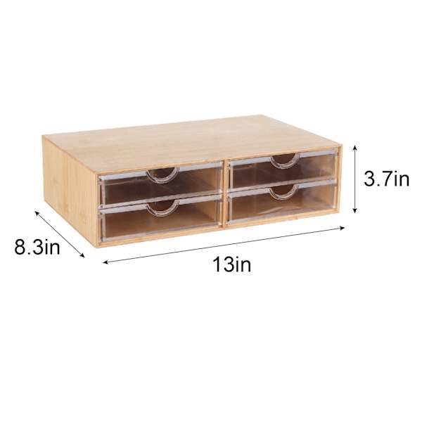 REAL SIMPLE 4-Drawer Bamboo Cosmetic Organizer