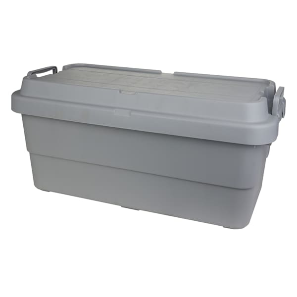 REAL SIMPLE Matte Grey Tote with Lock Latches, Large