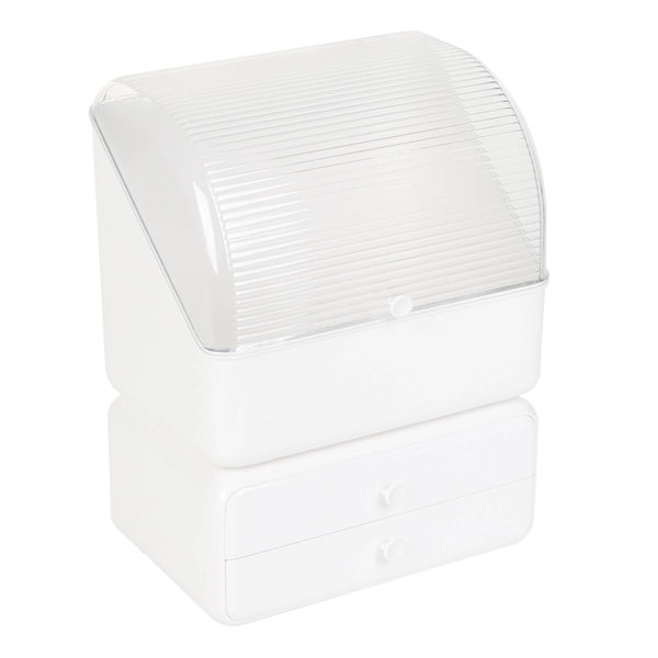 REAL SIMPLE 2-Piece Fluted Cosmetic Organizer with Drawers