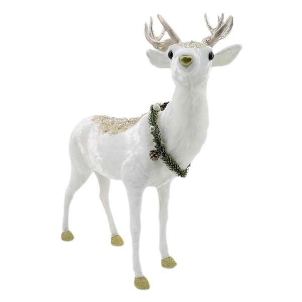Gold White Fabric Deer, 20.8"