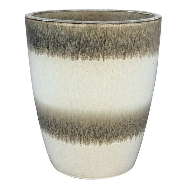 Anisa Brown & White Outdoor Planter, Medium