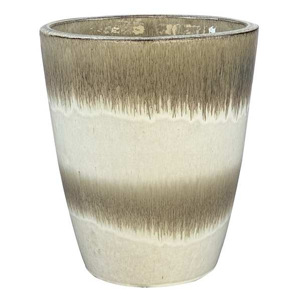 Anisa Brown & White Outdoor Planter, Small