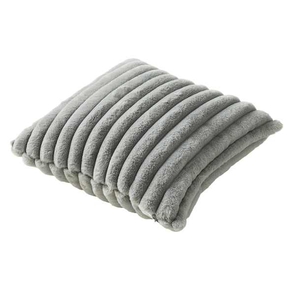 Grey Wide Rib Throw Pillow, 18"