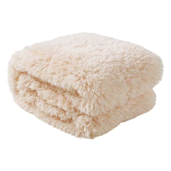 Neutral Faux Fur Oversized Throw Blanket, 60x80