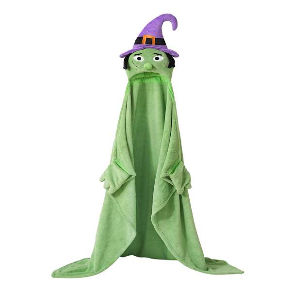 Hooded Halloween Witch Throw Blanket