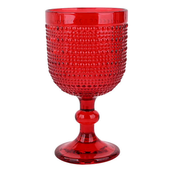 Classic Christmas Red Hobnail Goblet, 12oz