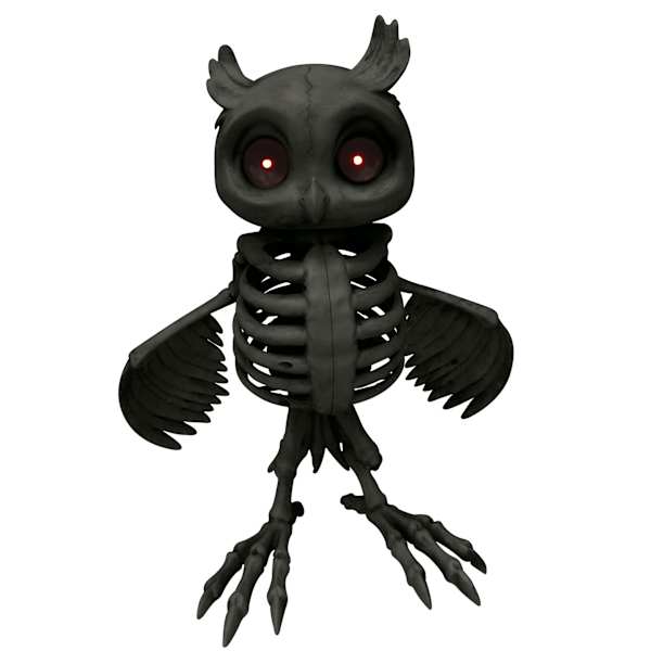 Midnight Shadows Light Sound Black Skeleton Owl