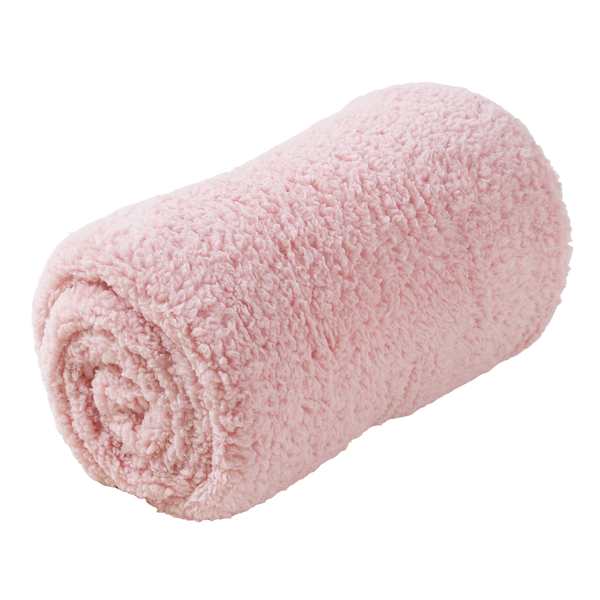 Light Pink Sherpa Throw Blanket, 50x60