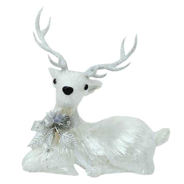White Tinsel Deer, 10.4"