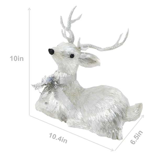 White Tinsel Deer, 10.4"