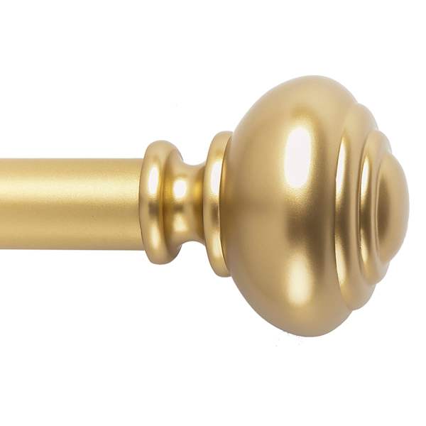 Snugset 1" Brass Knob No-Tool Curtain Rod, 60-120"