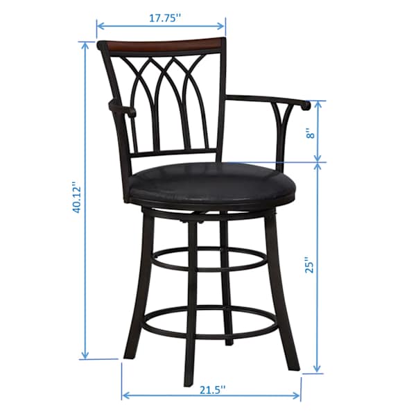 Stephanie Counter Stool, Black