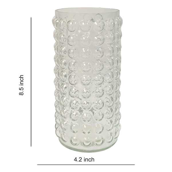 Clear Glass Dot Votive Candle Holder, 8.5"