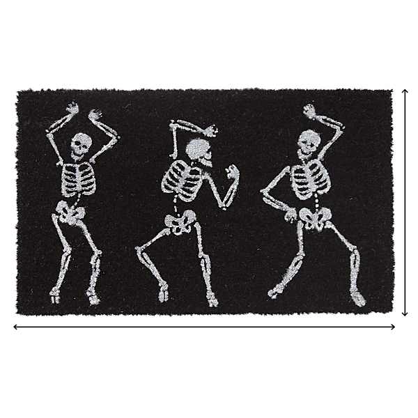 Dancing Skeletons Printed Coir Mat, 18x30