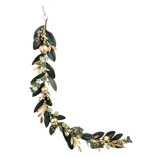 Gold Pomegranate Garland, 6'