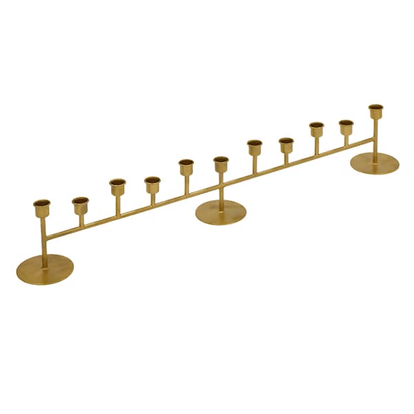 11-Taper Gold Metal Candle Runner, 30"