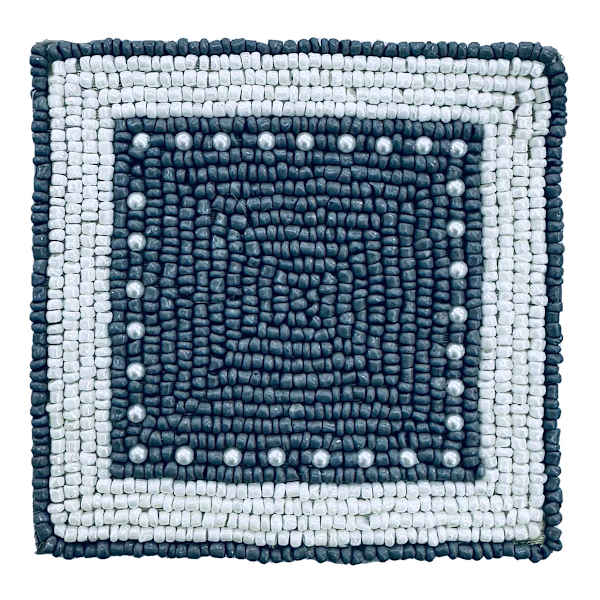 Set of 4 Grey Square Beaded Coasters