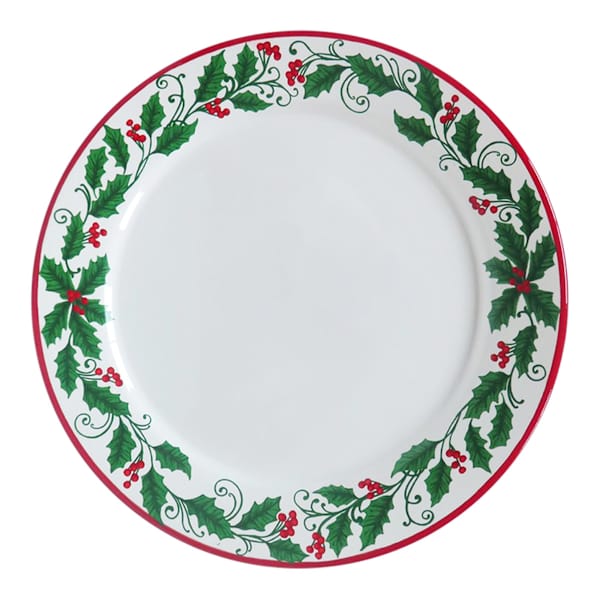 Classic Christmas Holly Dinner Plate, 10.5"