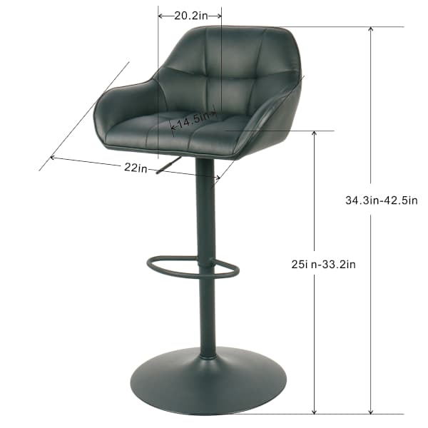Dominic Adjustable Barstool - Black