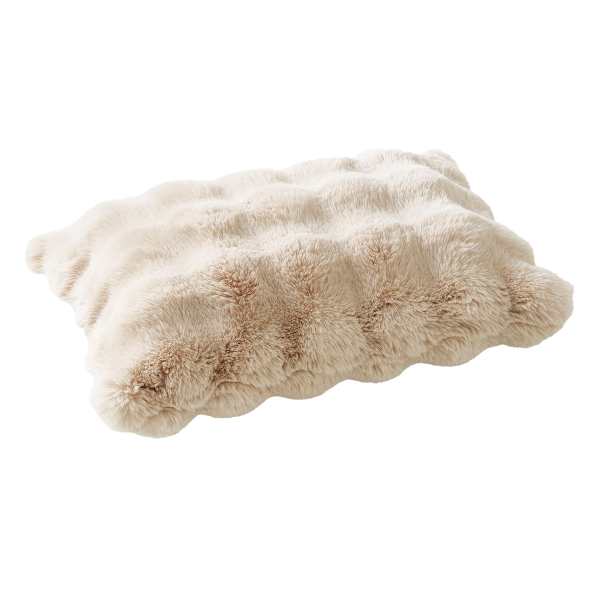 The Cozy Shop White Luxury Pom Pom Faux Fur Throw Pillow, 14x20