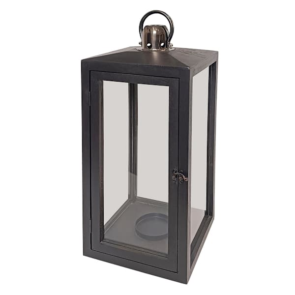 Cole Black Wooden Lantern, 22"