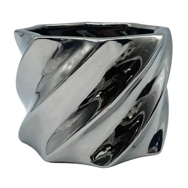 Crosby St. Indoor Ali Silver Planter, 6"