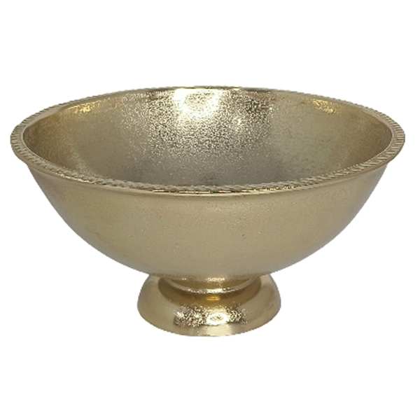 Gold Aluminum Pedestal Bowl, 12"