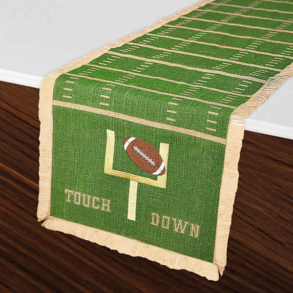 Football Field Jute Table Runner, 13x72