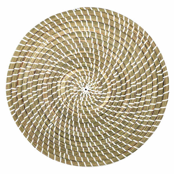 Natural Seagrass Binding Round Placemat, 15"