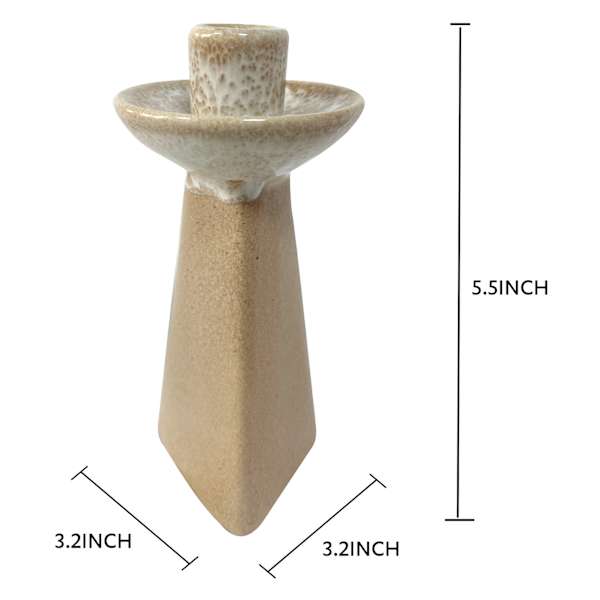 Brown Glaze Taper Candle Holder, 5.5"