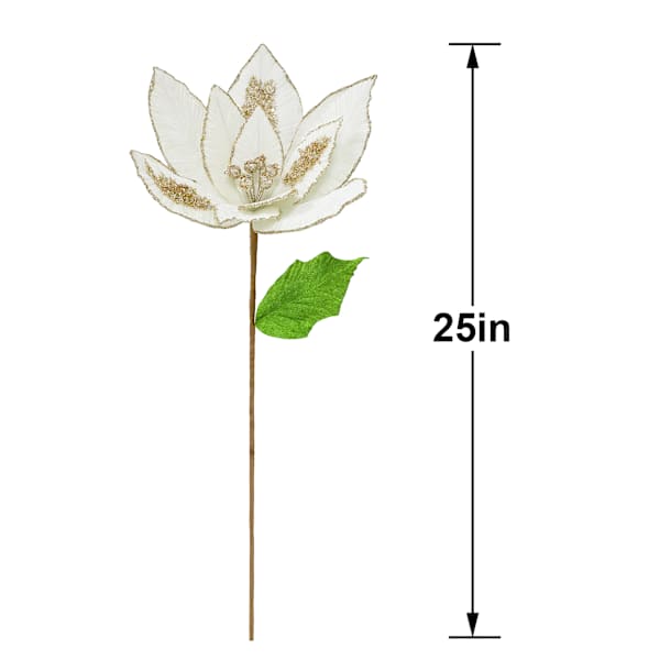 Polyester Poinsettia Stem, 25"