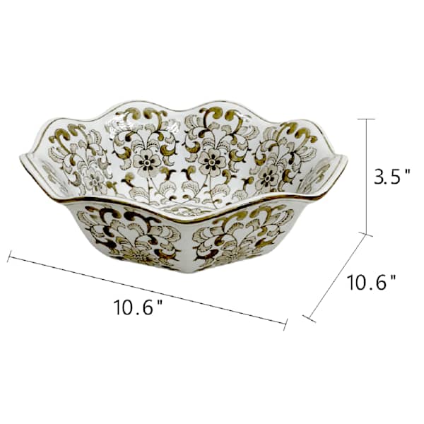 Brown Chinosiere Ceramic Bowl, 10.6"
