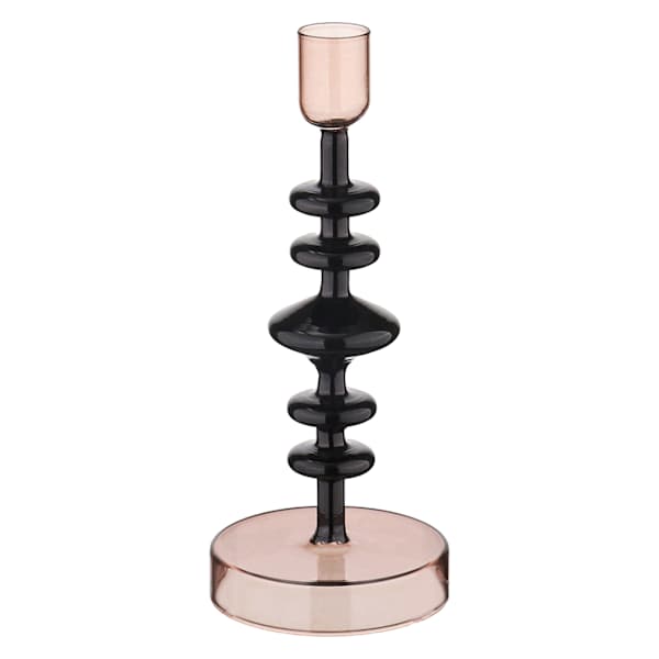 Brown Glass Candle Holder, 8"