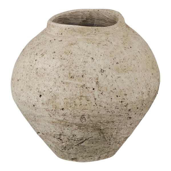 White Ceramic Vase, 9.5"