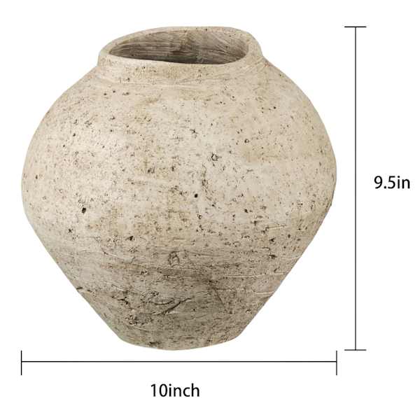 White Ceramic Vase, 9.5"