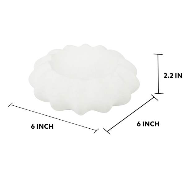 White Swirl Ceramic Tray, 6x2.2