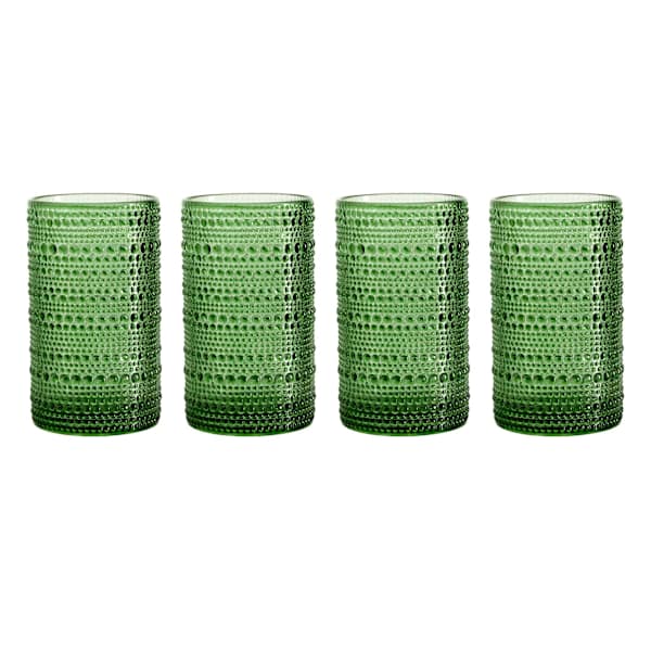 Set of 4 Spectra Green Highball Glasses, 15oz