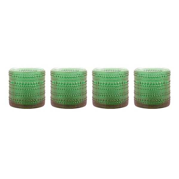 Set of 4 Spectra Green Double Old Fashioned Glasses, 13oz