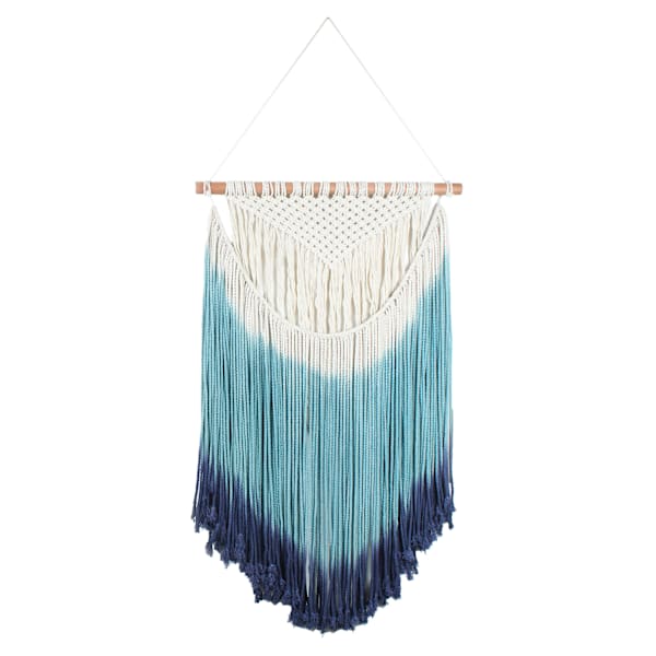 Blue Macrame Wall Decor, 20x35
