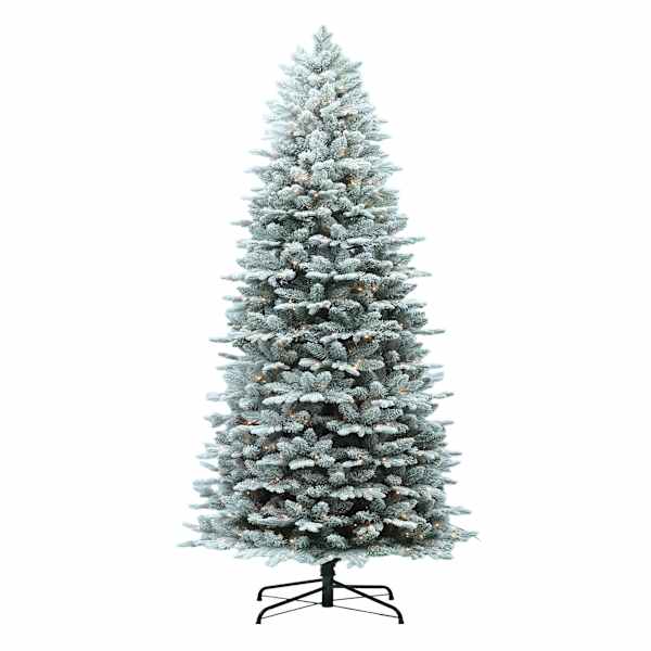 (C11) Pre-Lit Flocked Seattle Spurce Christmas Tree, 9'