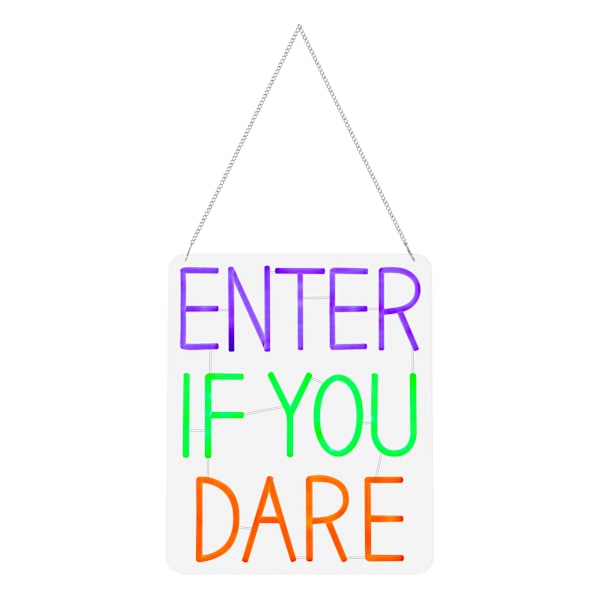 LED Lighted Neon Enter If You Dare Sign
