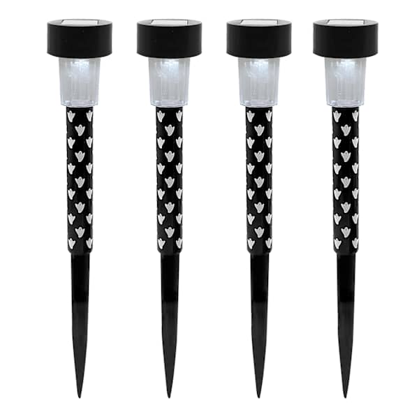 Black with White Ghosts Halloween Rocket Light Set