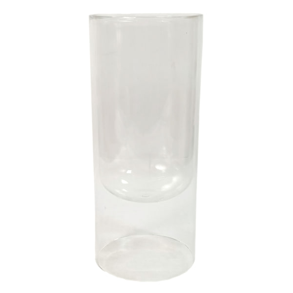 Clear Double Wall Glass Vase, 9.7"