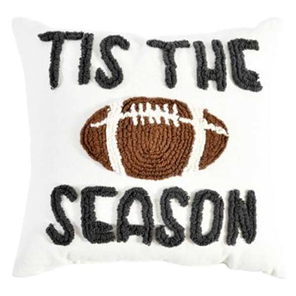 Homespun Harvest Tis The Season Football Thow Pillow, 18"