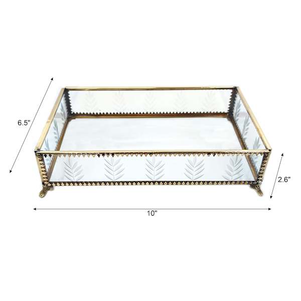 10In Gold Glass Tray